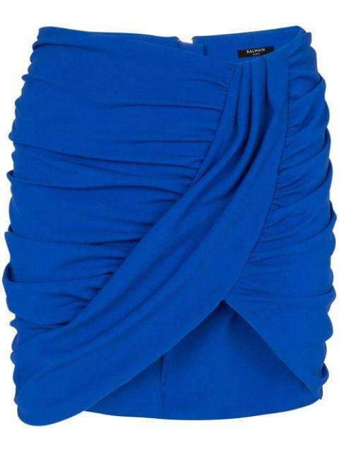 ruched mini skirt by BALMAIN
