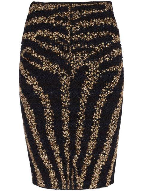 sequin-embellished pencil skirt by BALMAIN
