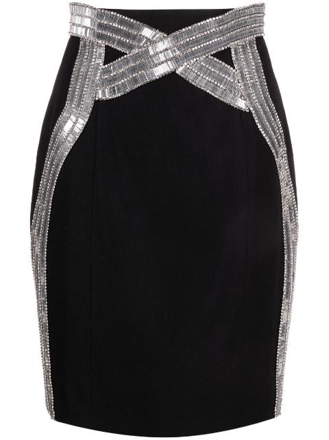sequin-embellished pencil skirt by BALMAIN