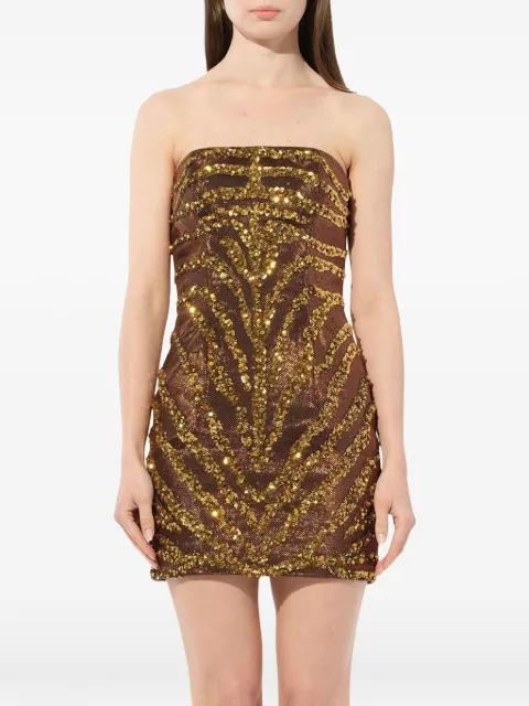 sequin-embellished strapless dress by BALMAIN