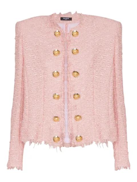 sequin-embellished tweed jacket by BALMAIN
