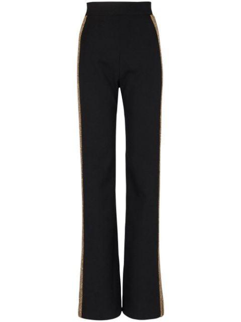 sequin-embellished wide-leg trousers by BALMAIN