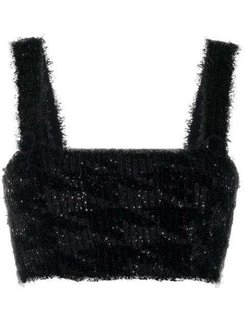 sequin knitted crop top by BALMAIN