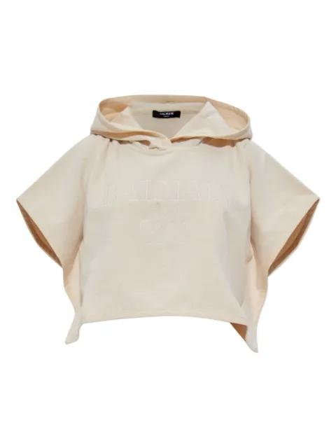 short-sleeve cotton hoodie by BALMAIN