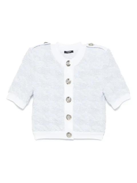 short-sleeve tweed cardigan by BALMAIN