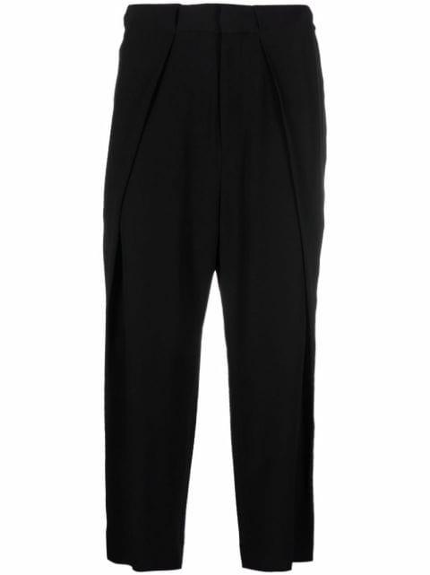 side folded crepe cropped trousers by BALMAIN