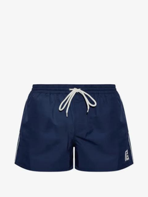 side-stripe logo-patch swim shorts by BALMAIN