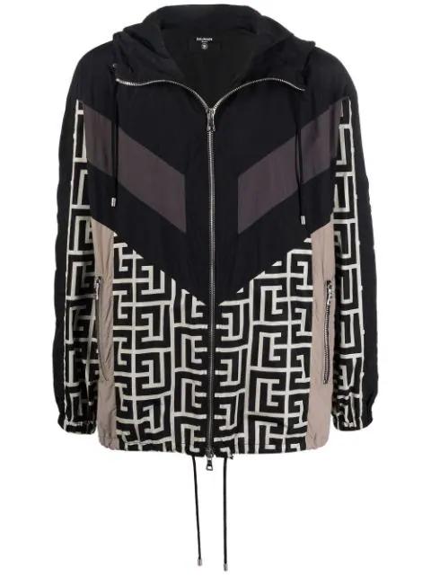 signature geometric-print jacket by BALMAIN