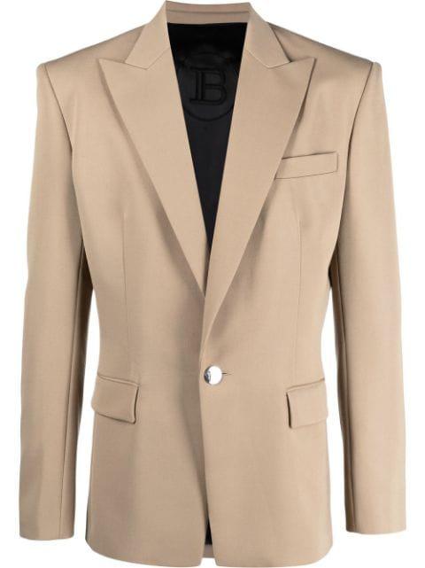 single-breasted wool suit jacket by BALMAIN