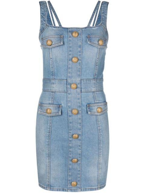 sleeveless denim dress by BALMAIN