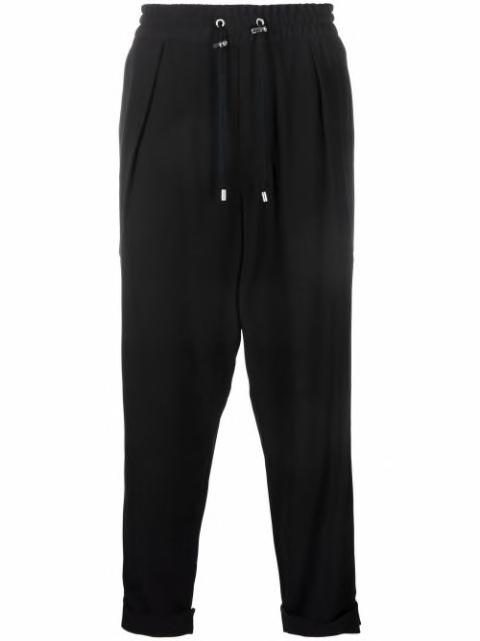 slouchy crepe tapered-leg track pants by BALMAIN