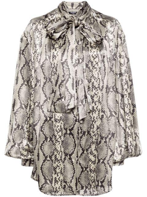 snakeskin-print silk blouse by BALMAIN