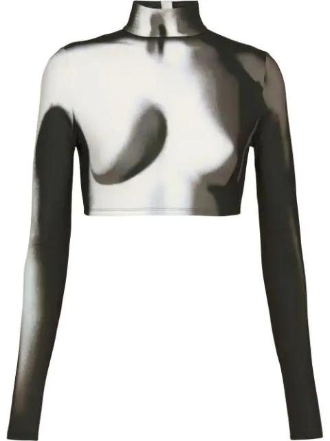 spray paint effect cropped top by BALMAIN