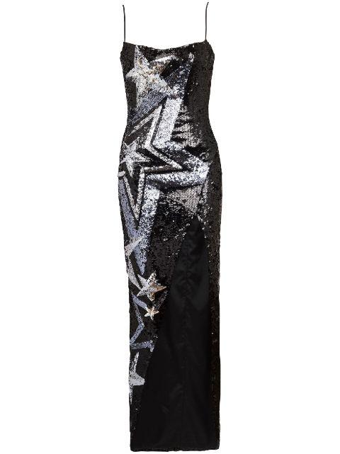 star-pattern sequinned maxi dress by BALMAIN