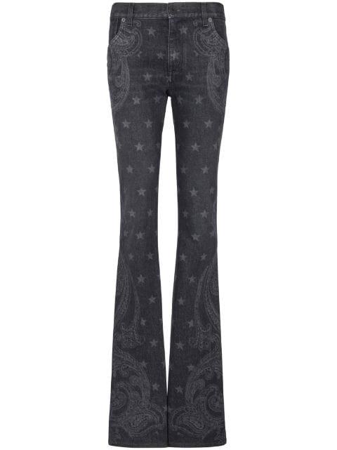 star-print bootcut mid-rise jeans by BALMAIN
