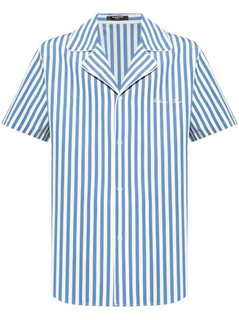striped cotton shirt by BALMAIN
