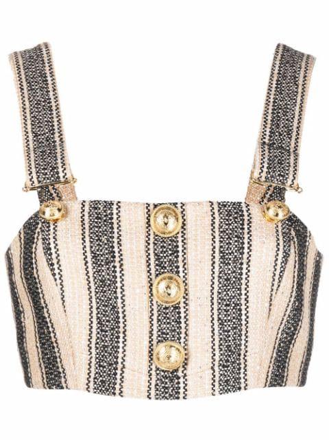 striped cropped top by BALMAIN