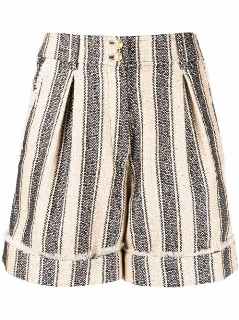 striped pique shorts by BALMAIN