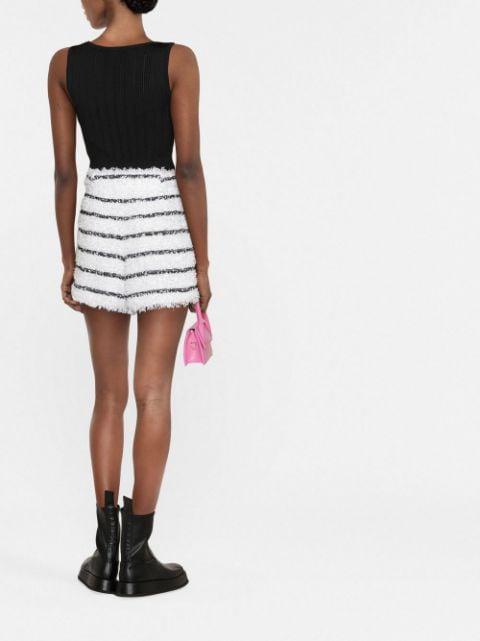 striped tweed shorts by BALMAIN