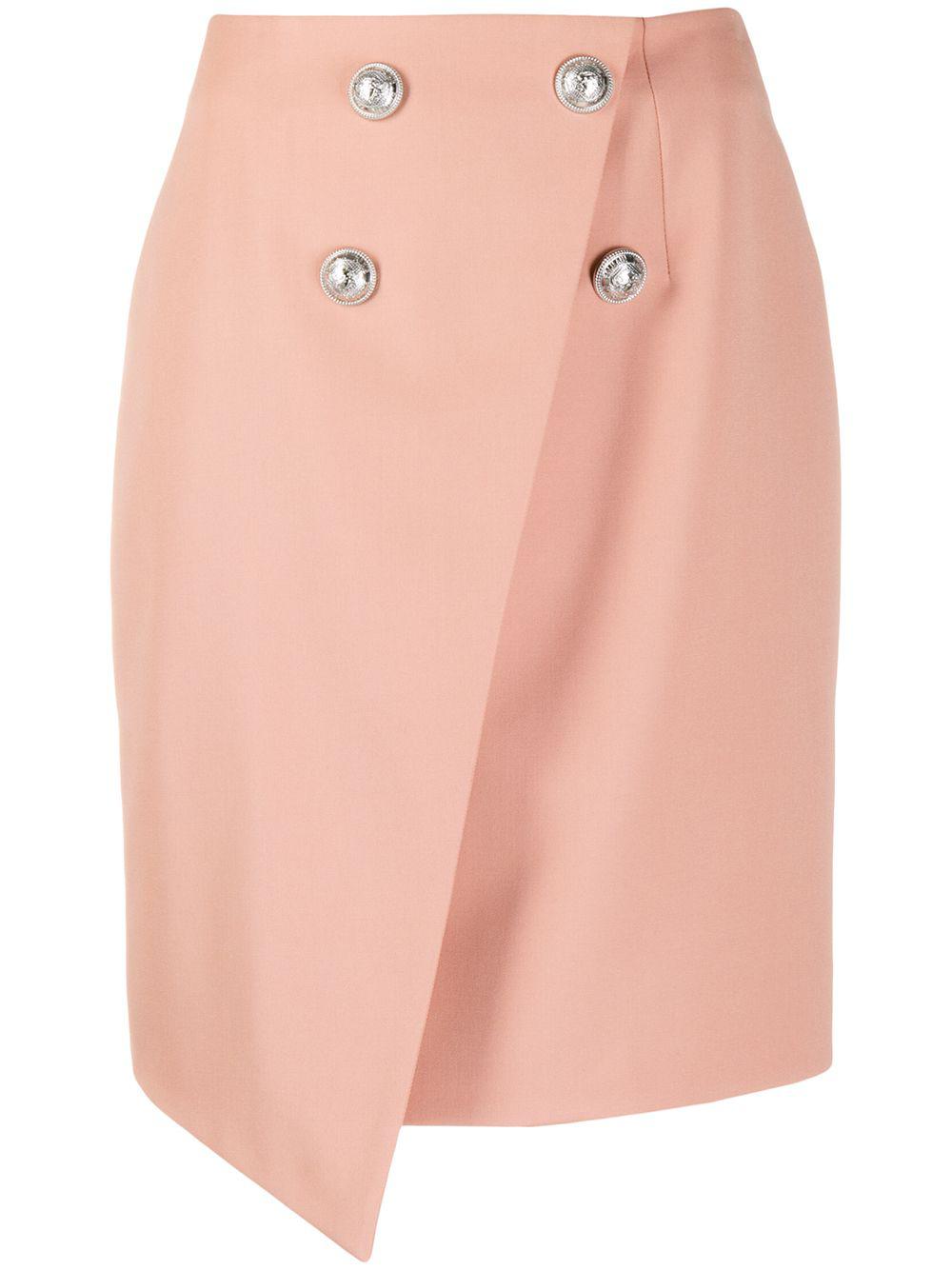 stud-embellished asymmetric skirt by BALMAIN