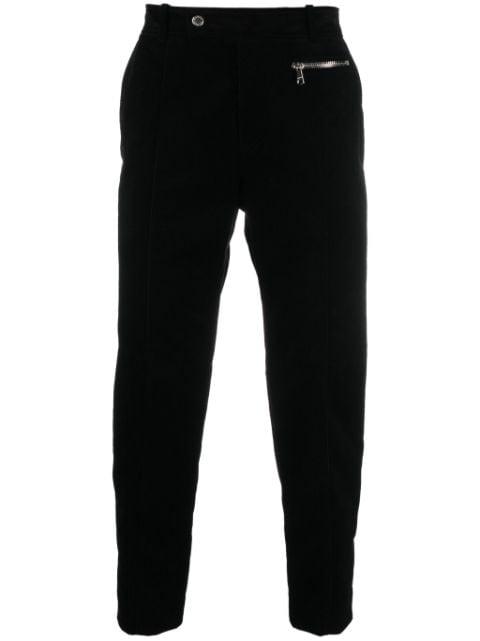 tapered-leg suede cropped trousers by BALMAIN