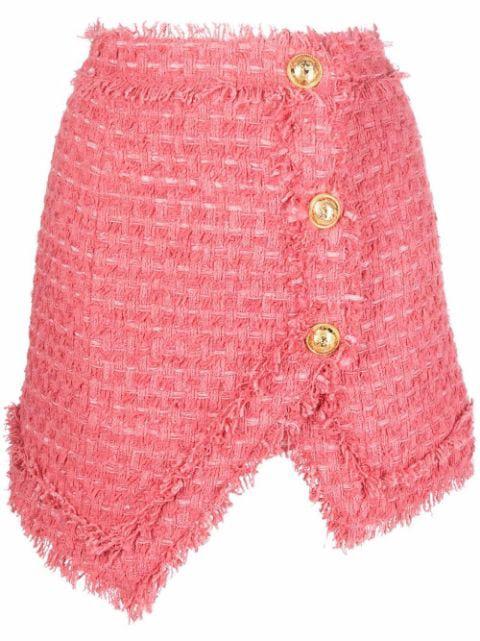 textured-tweed mini skirt by BALMAIN