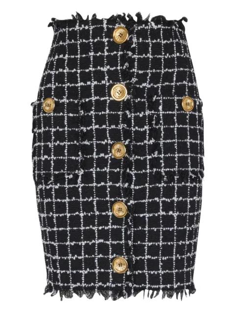tweed buttoned pencil skirt by BALMAIN