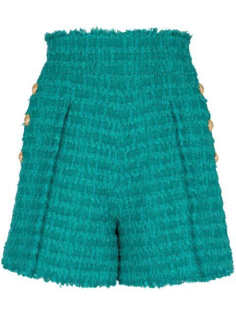 tweed tailored shorts by BALMAIN