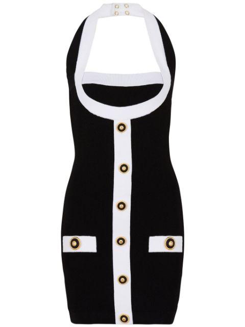 two-tone halterneck dress by BALMAIN