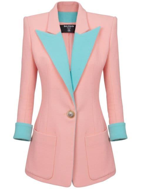 two-tone virgin wool jacket by BALMAIN