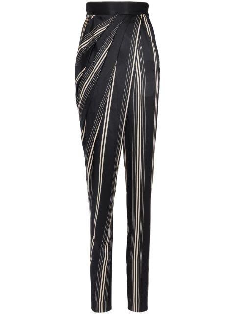 vertical-stripe print tapered-leg trousers by BALMAIN
