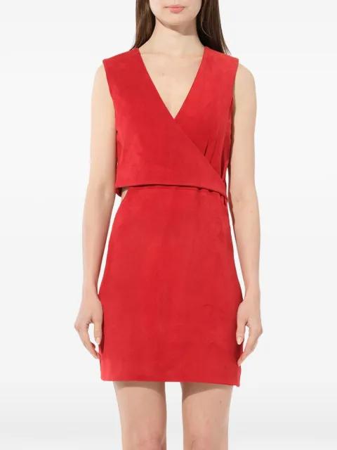 wrap-style leather dress by BALMAIN