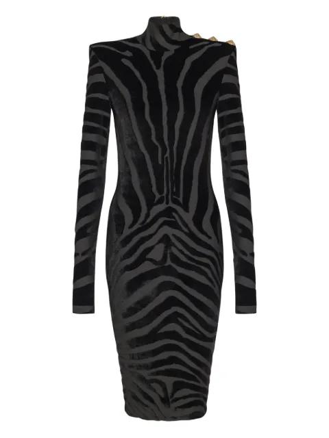 zebra-pattern midi dress by BALMAIN