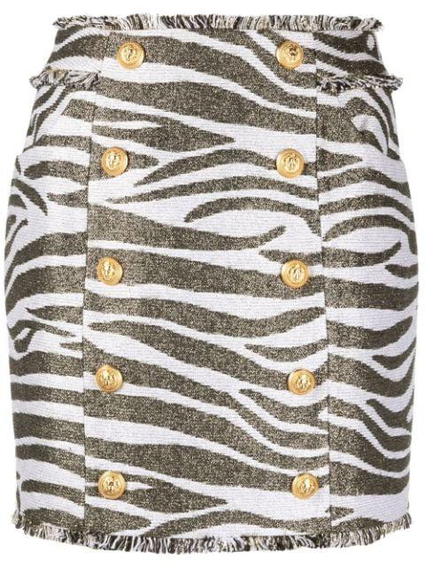zebra print high-waisted miniskirt by BALMAIN