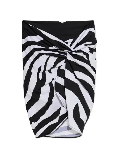 zebra-print twisted-detail mini skirt by BALMAIN