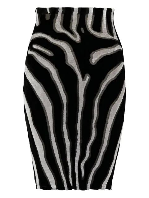 zebra-print velvet mini-skirt by BALMAIN