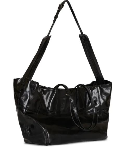 zip-detail leather tote bag by BALMAIN