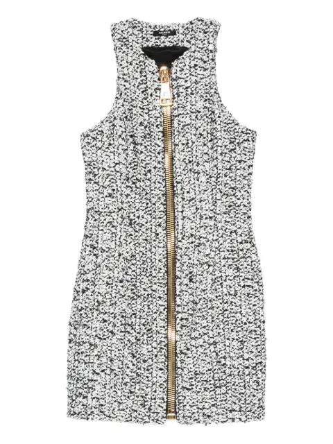 zip-front tweed mini dress by BALMAIN