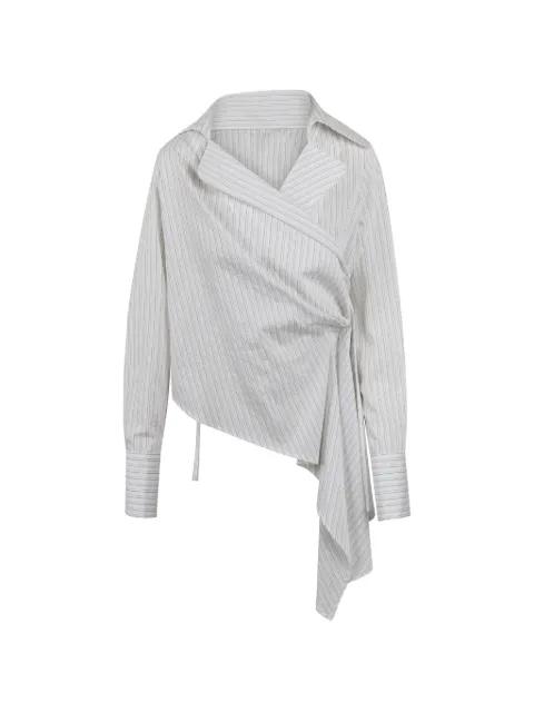 stripe-print asymmetric shirt by BALOSSA
