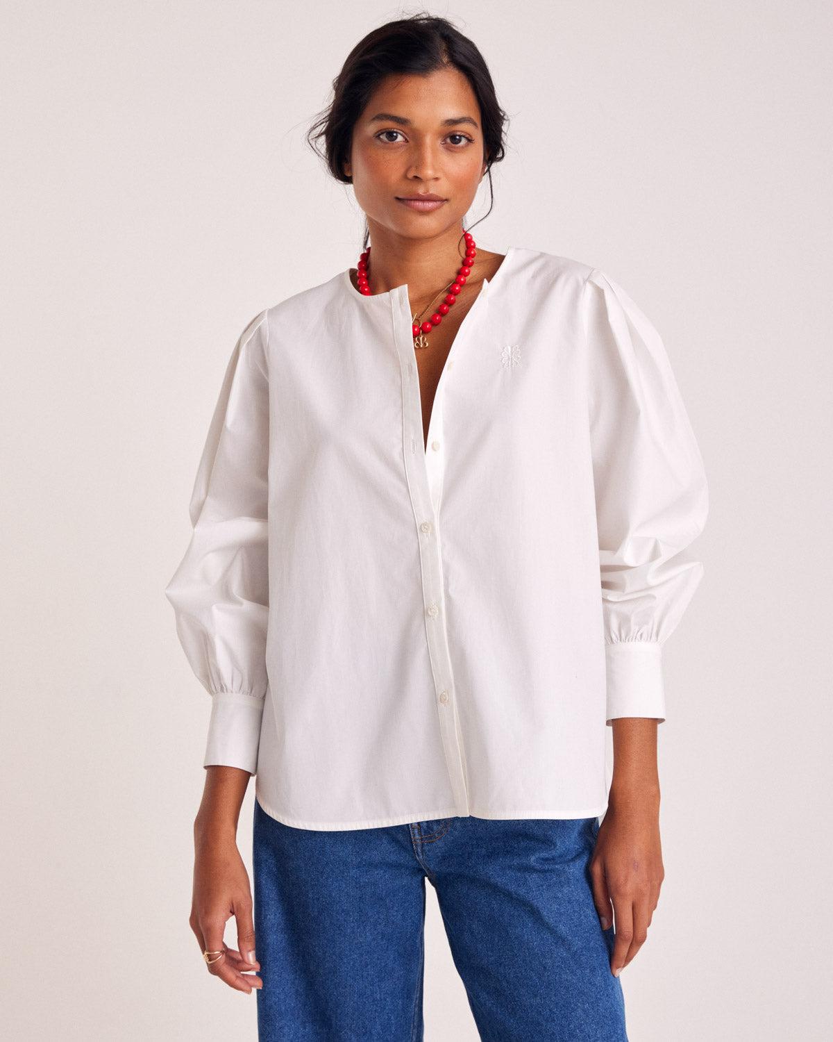Adella natural white shirt by BALZAC PARIS