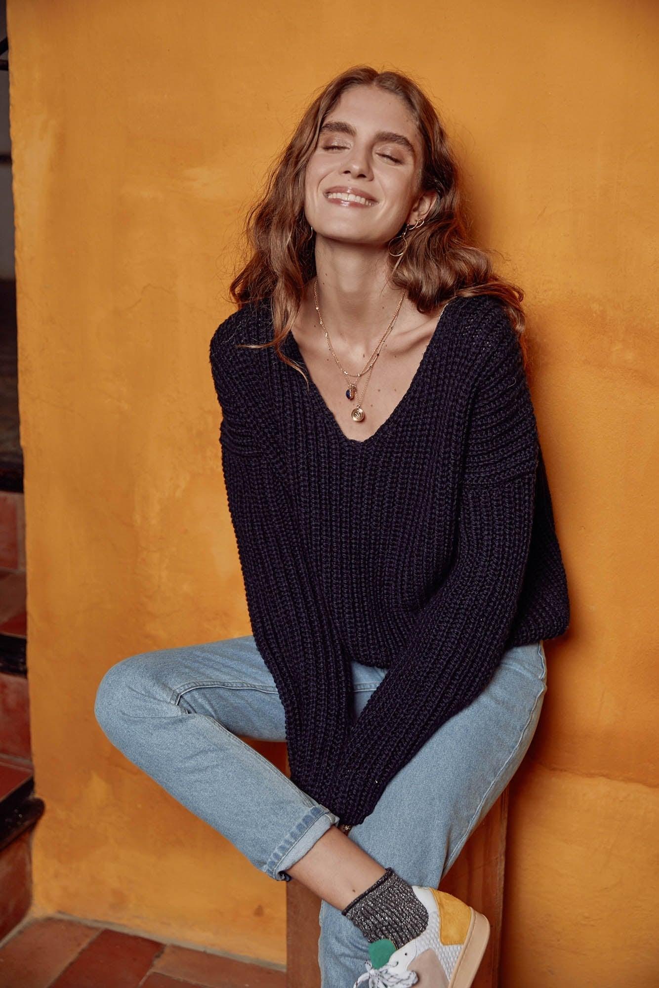 Amaury navy sweater by BALZAC PARIS