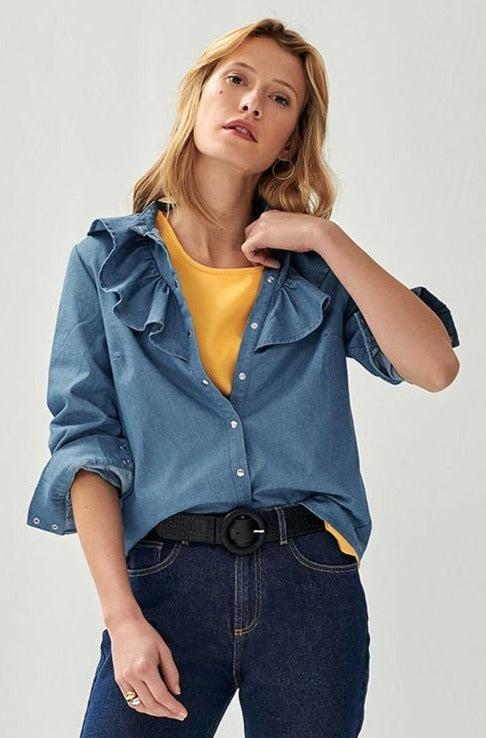 Ambroisine denim shirt by BALZAC PARIS