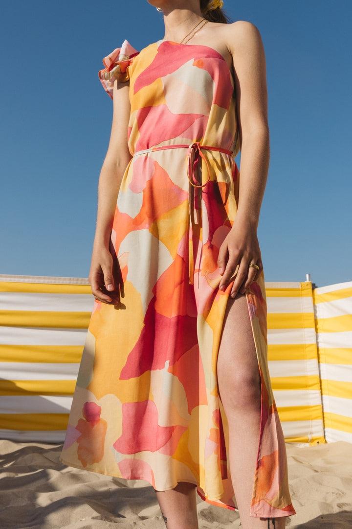 Amphora dress with watercolor print by BALZAC PARIS