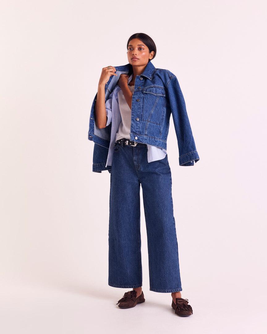 Andrea smoked blue jacket by BALZAC PARIS