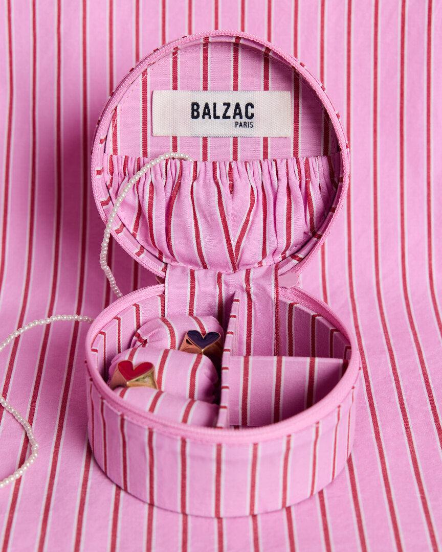 Aura striped pink and red jewelry box by BALZAC PARIS