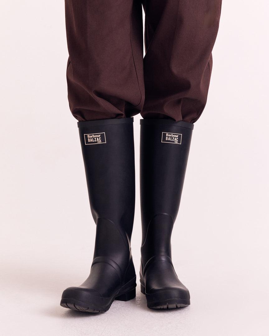 Barbour x Balzac Paris black Emilia boots by BALZAC PARIS