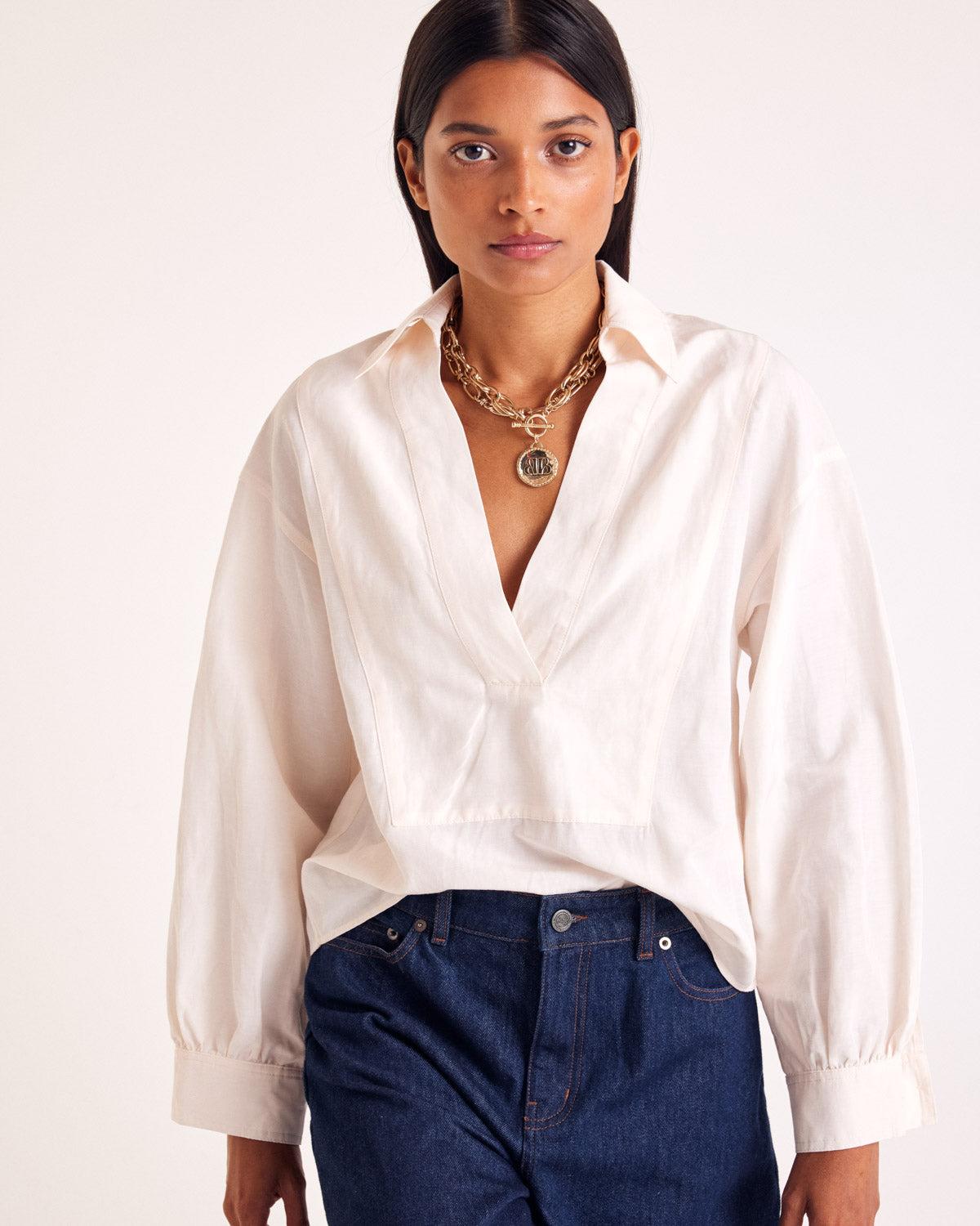 Basile light peach blouse by BALZAC PARIS