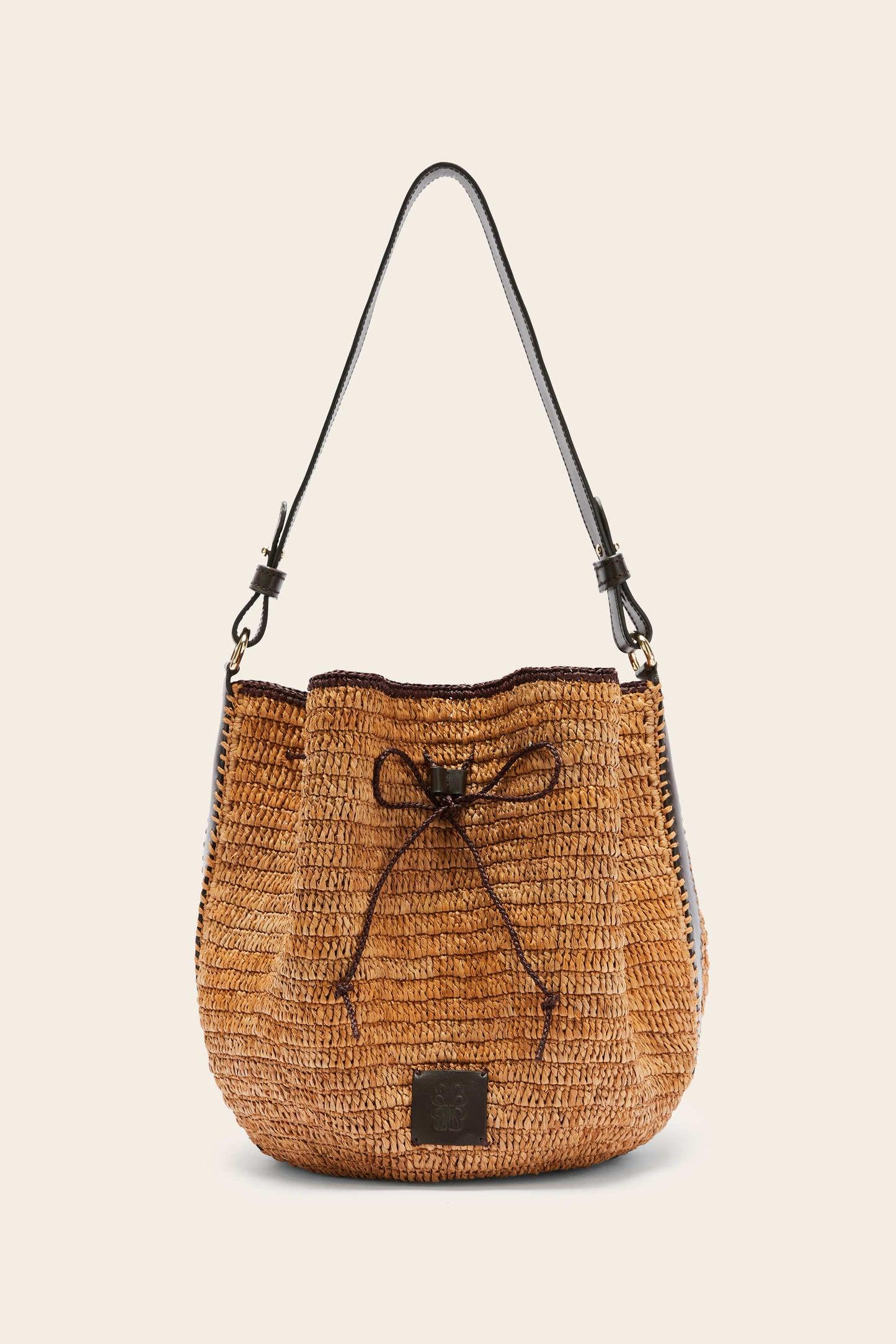 Basket Sola raffia and chocolate by BALZAC PARIS