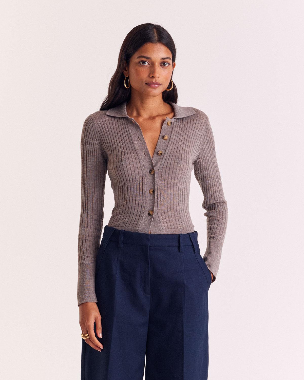 Beige Ombeline Cardigan by BALZAC PARIS