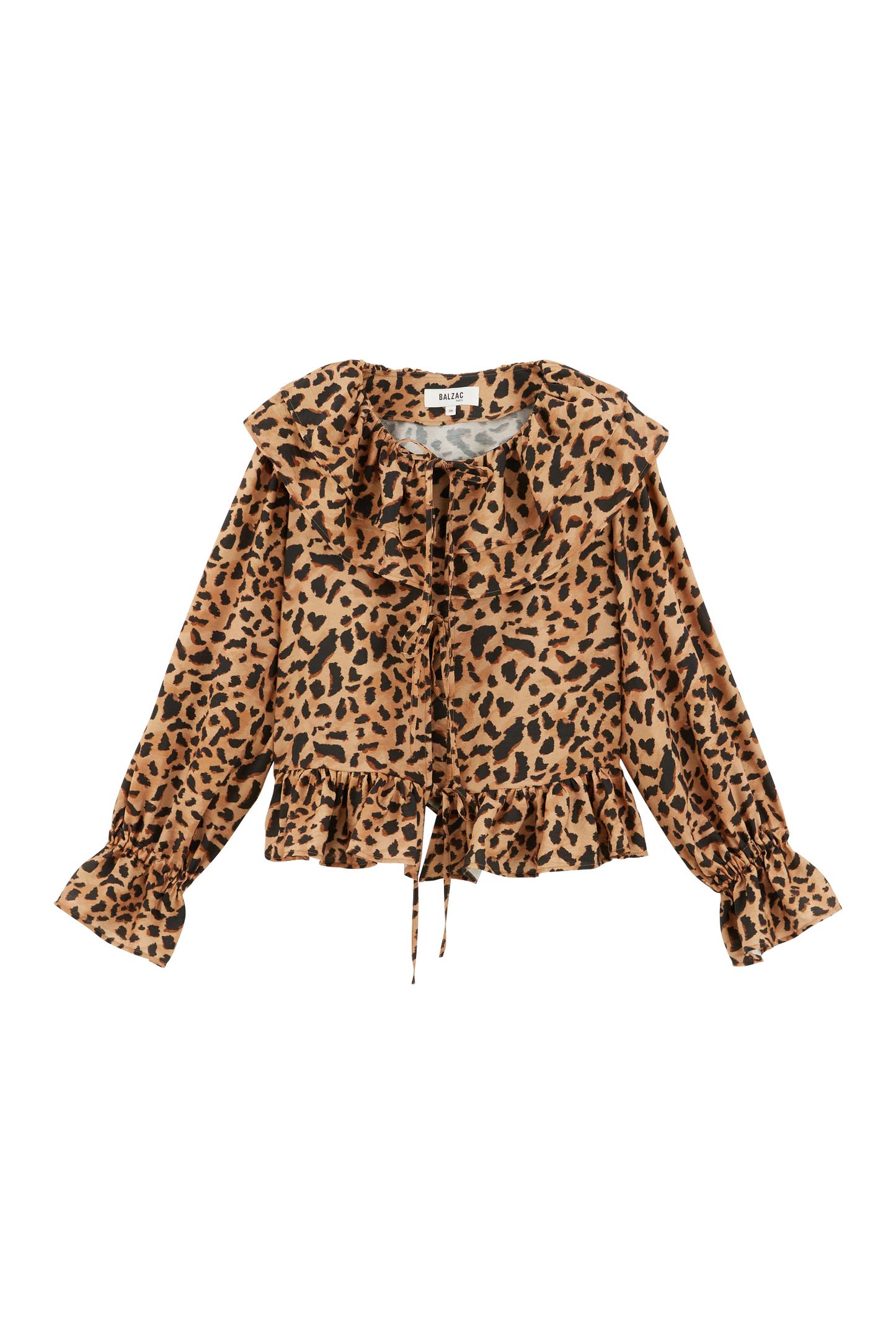 Belva cheetah print cappuccino shirt by BALZAC PARIS
